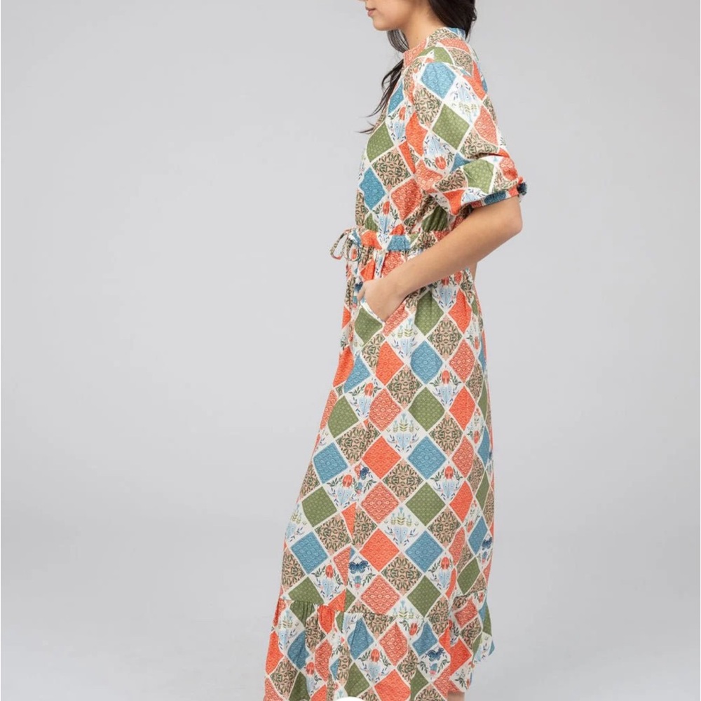 Beau & Ro Colorful Geometric Maxi Dress size M - Picture 2 of 5